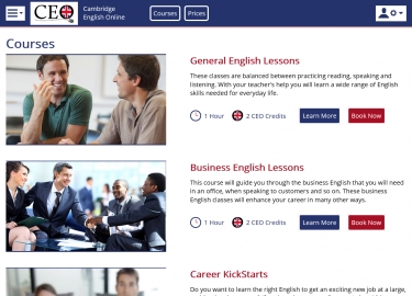 English Online courses page